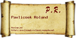 Pavlicsek Roland névjegykártya